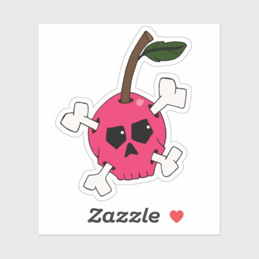 Roze Schedel Kers Laptop Sticker (Vel)