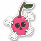 Roze Schedel Kers Laptop Sticker (Voorkant)