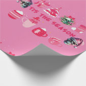 Roze schedel Kerstmis Wrapping Papier (Hoek)