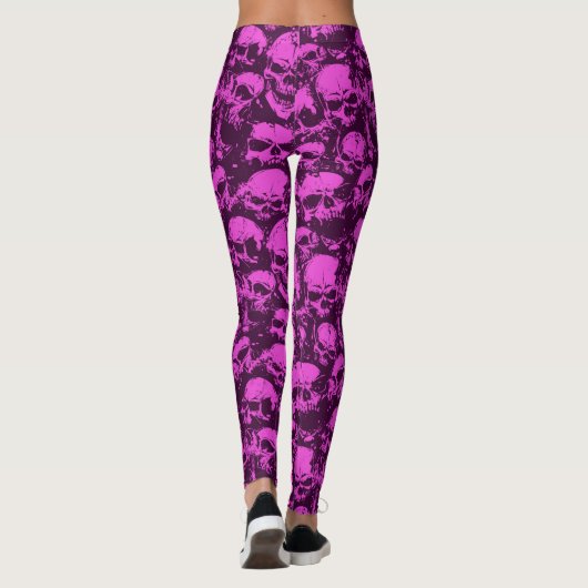 Roze schedel leggings (Achterkant)