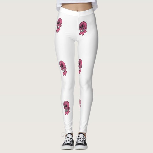 Roze schedel leggings (Voorkant)