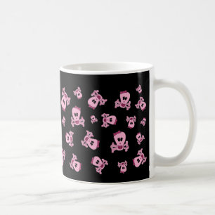 Roze schedel met de Mok Bow en Crossbones