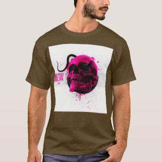 Roze schedel met slang t-shirt