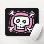 Roze schedel mousepad muismat (Met muis)