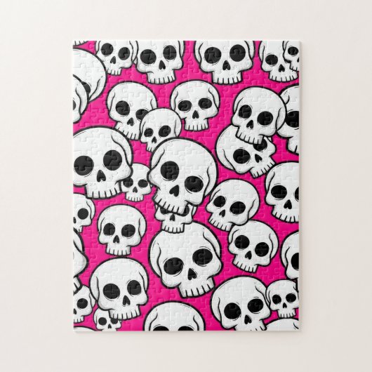 Roze Schedel Patroon Legpuzzel (Verticaal)