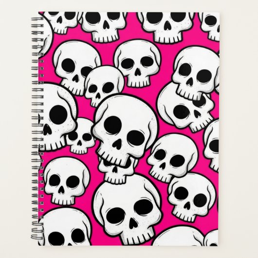 Roze Schedel Patroon Planner (Voorkant)