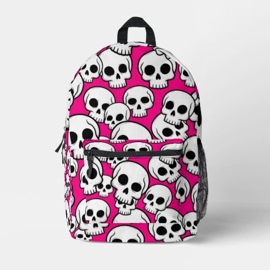Roze Schedel Patroon Rugzak (Voorkant)