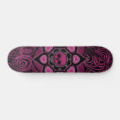 Roze schedel persoonlijk skateboard (Horizontaal)