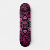 Roze schedel persoonlijk skateboard (Voorkant)
