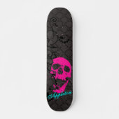 Roze schedel persoonlijk skateboard (Voorkant)