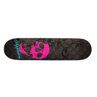 Roze schedel persoonlijk skateboard