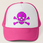 roze schedel pet (Voorkant)