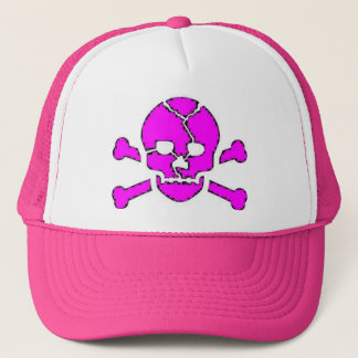 roze schedel pet