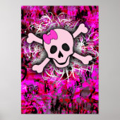 Roze schedel poster (Voorkant)