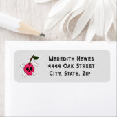 Roze schedel retour adreslabels etiket (Insitu)