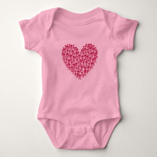 Roze schedel romper (Voorkant)