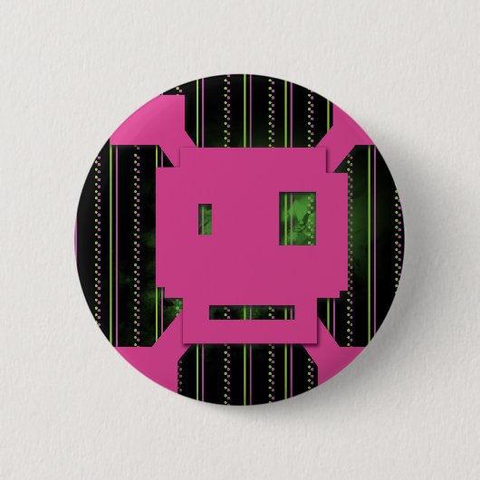 roze schedel ronde button 5,7 cm (Voorkant)