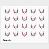 roze schedel ronde sticker (Vel)