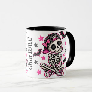 Roze Schedel Skelet Halloween Combo Mok