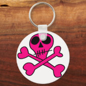 roze schedel sleutelhanger (Voorkant)