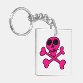 roze schedel sleutelhanger (Voorkant Links)