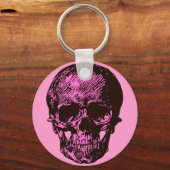 Roze schedel sleutelhanger (Voorkant)