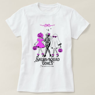 Roze Schedel Squad Doelen – Schattig Meisjesachtig T-shirt