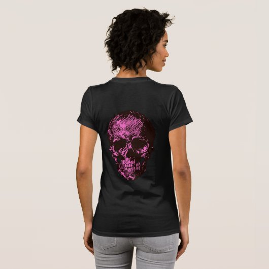 Roze schedel t-shirt (Achterkant volledig)