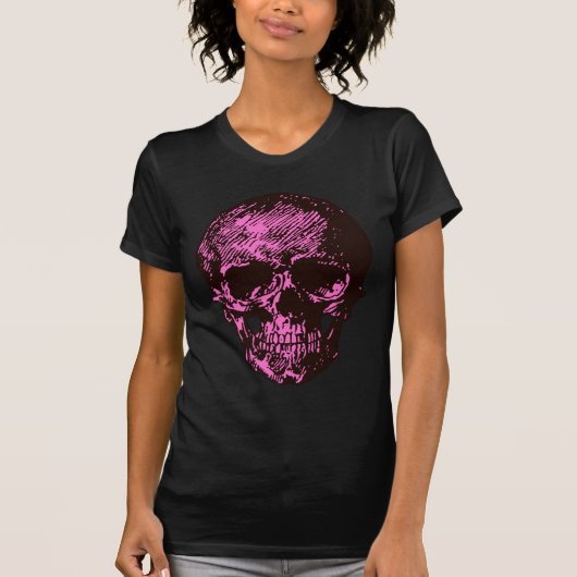 Roze schedel t-shirt (Voorkant)