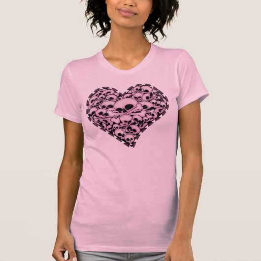 Roze schedel t-shirt (Voorkant)