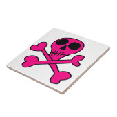 roze schedel tegeltje (Zijkant)