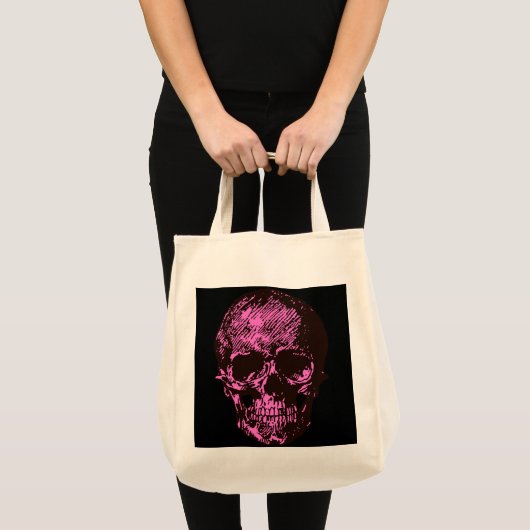 Roze schedel tote bag (Voorkant (product))