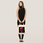 Roze schedel tote bag (Voorkant (model))
