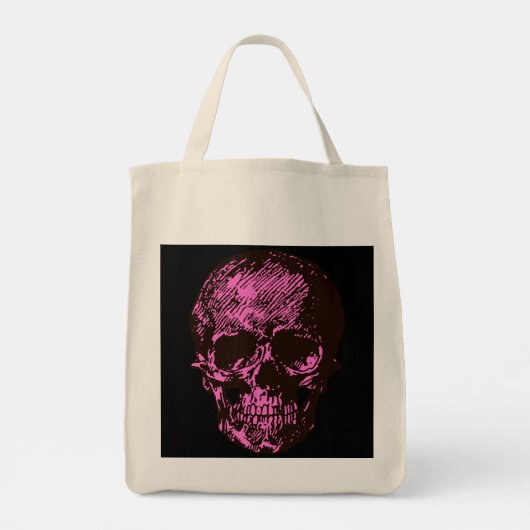 Roze schedel tote bag (Achterkant)