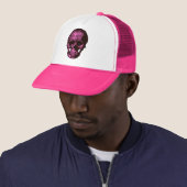 Roze schedel trucker pet (In situ)