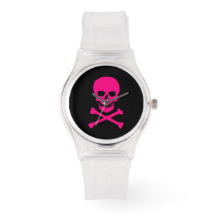 Roze schedel volgen horloge