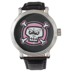 Roze schedel volgen horloge