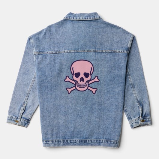 Roze Schedel vrouwen denim jas Denim Jacket (Achterkant)