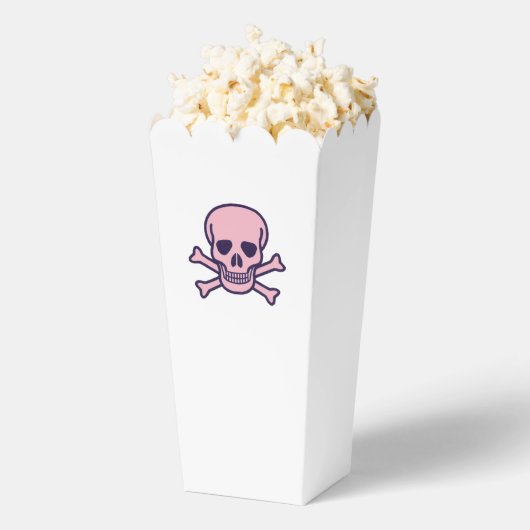 Roze Schedel witte popcorn dozen Bedankdoosjes (Popped)