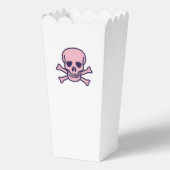 Roze Schedel witte popcorn dozen Bedankdoosjes (Voorkant)