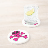 roze schedel zandsteen onderzetter (Zijkant)