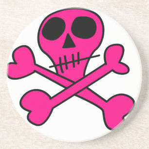 roze schedel zandsteen onderzetter