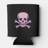 Roze Schedel zwarte blikjeskoeler 2-zijdig (Achterkant)