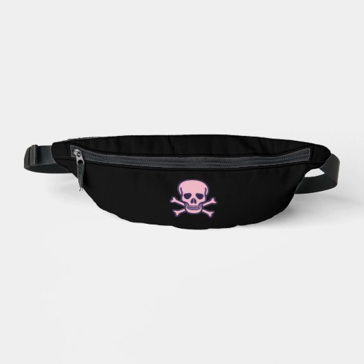 Roze Schedel zwarte heuptas Heuptasje (Voorkant)