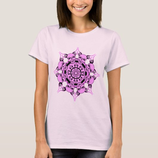 Roze schedelcirkel t-shirt (Voorkant)