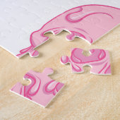 Roze schedelijs, naadloos patroon. legpuzzel (Zijkant)