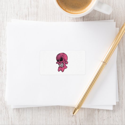 Roze schedellabels etiket (Insitu)