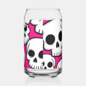 Roze Schedelpatroon Blikvorm Glas (Rechts)