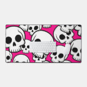 Roze Schedelpatroon Bureaumat (Keyboard & Muis)