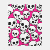 Roze Schedelpatroon Fleece Deken (Voorkant)